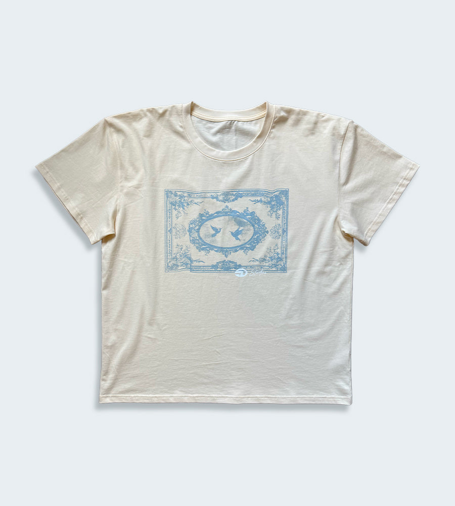 cream/blue _ heart of home t-shirt