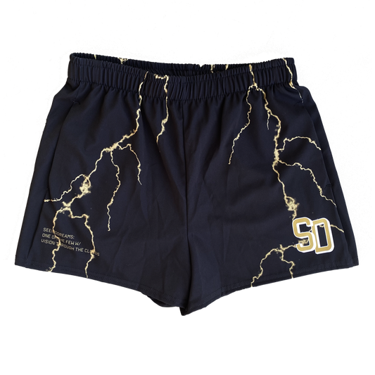 WOMEN'S LIGHTNING SHORTS: GOLD TINT - SeeingDreams