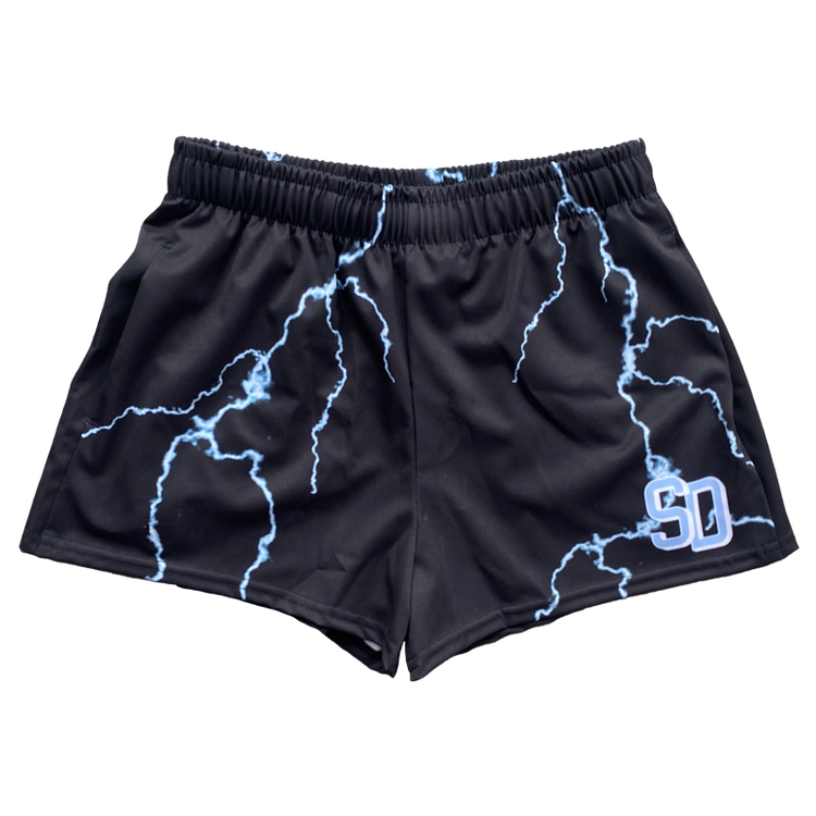 Lightning Basic Shorts (Blue/Black) – Congruent Space *₊˚⁎*₊