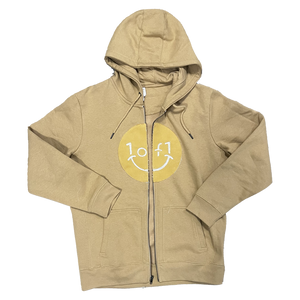 Split Smiley Zip-Up Hoodie